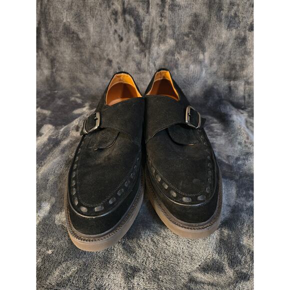 Steve Madden Men's Striker Single Monk Strap Loafer in black suede 10.5 M - Picture 3 of 6